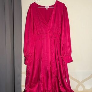 NWT Sofia by Sofia Vergara Vibrant Pink Long Sleeve Dress - Size 22